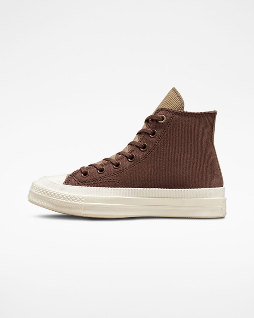 Dámské Boty Vysoké Converse Chuck 70 Stretch Corduroy Hnědé Hnědožlutý | CZ N31DV71